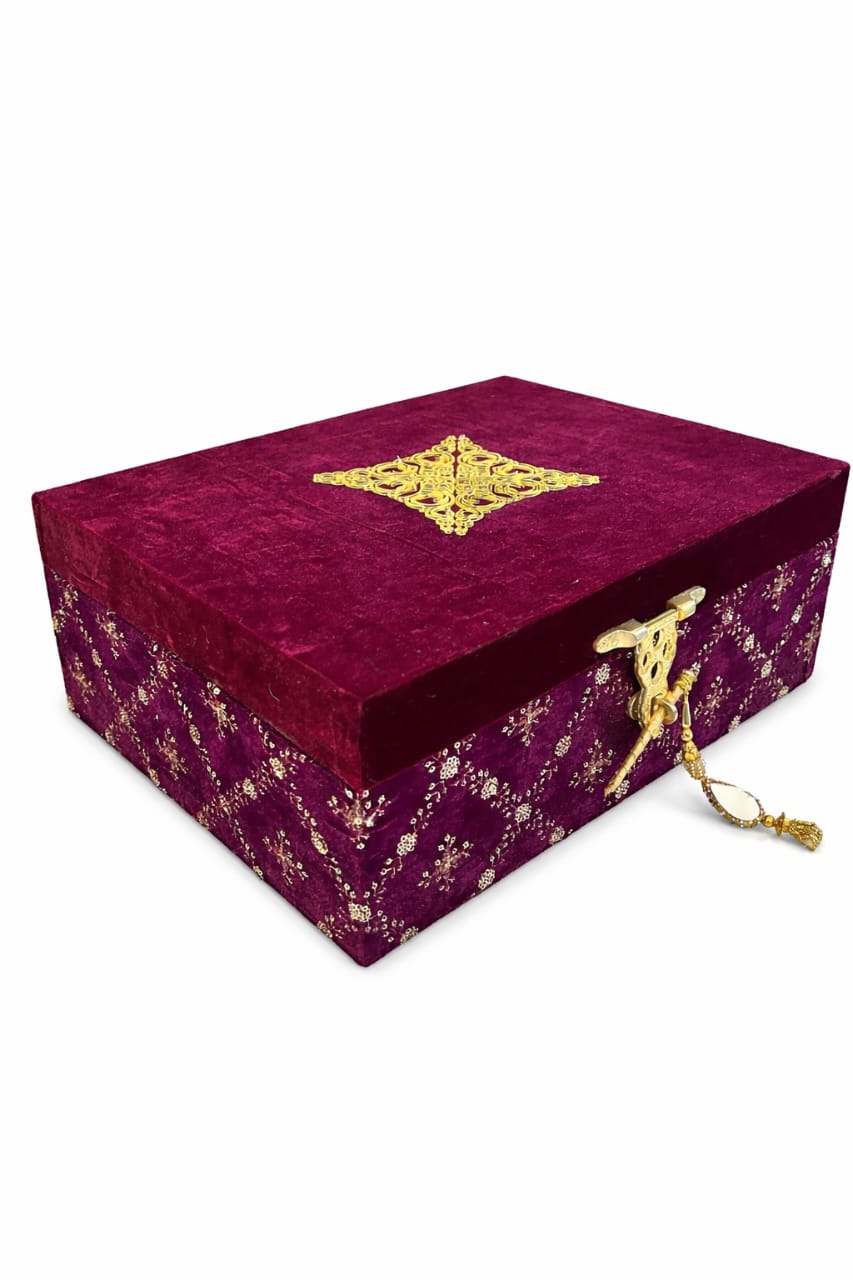 Closed purple jewellery box